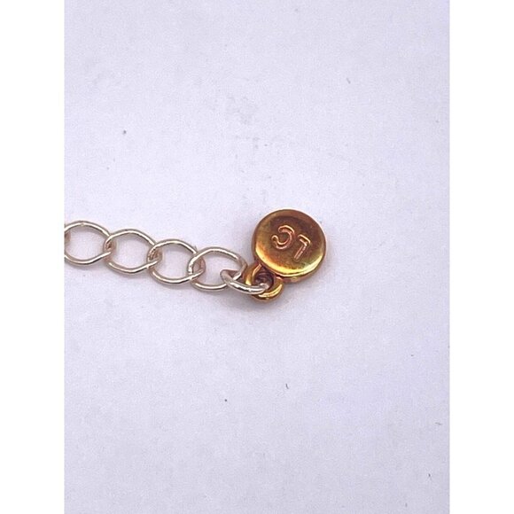 Liz Claiborne Embellished Olive Branch Chain Necklace 2 Tone Adjustable 16-18" - Picture 3 of 4